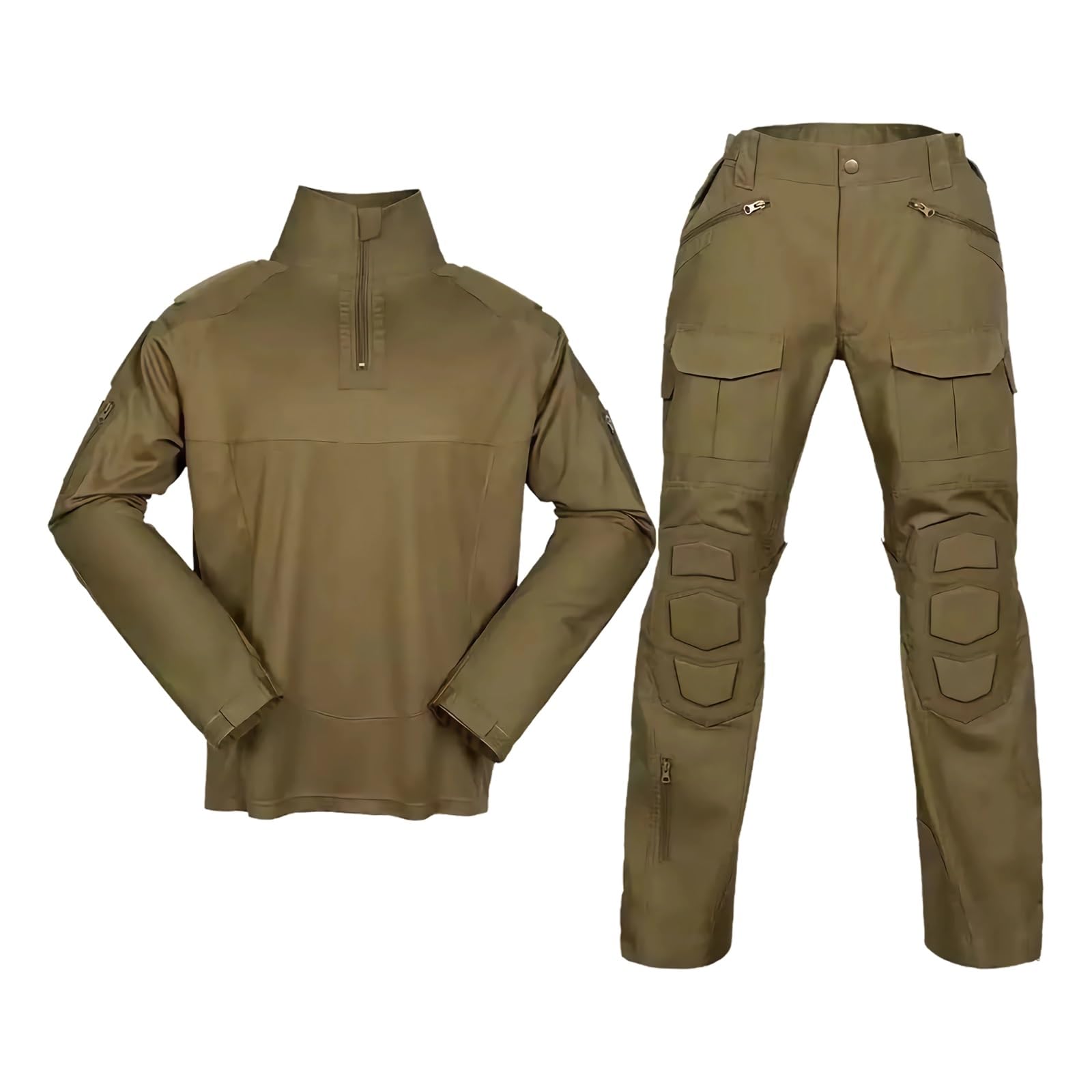 Conjunto de Uniforme de Camuflaje Ruso: Camisa y Pantalones con Rodilleras | Suave y transpirable, Comodidad elástica flexible, Puños ajustables, Entrenamiento al aire libre, Airsoft