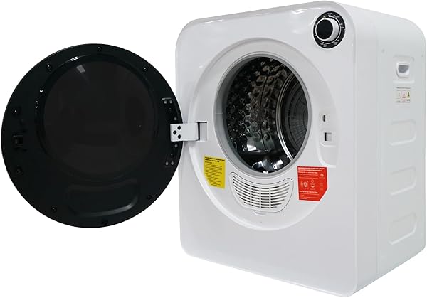 ECLIVON Secadora de Evacuación 4 kg con 4 Programas, Carga Frontal Secadora de Ropa 830 W, Montable en la Pared Secadora de Ropa con Tambor Inox, para Piso, Casa, Mobil Home, 59,5x49,5x41,5 cm, Blanco - 1