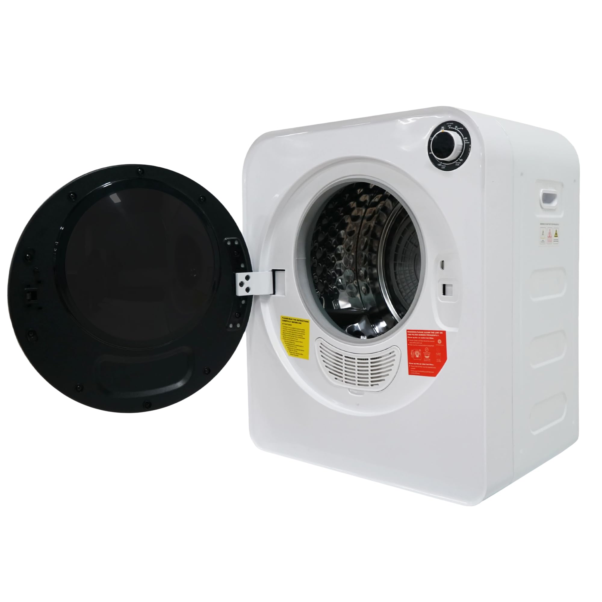 ECLIVON Secadora de Evacuación 4 kg con 4 Programas, Carga Frontal Secadora de Ropa 830 W, Montable en la Pared Secadora de Ropa con Tambor Inox, para Piso, Casa, Mobil Home, 59,5x49,5x41,5 cm, Blanco - 2