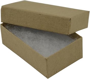 Beadaholique Kraft Brown Cardboard Jewelry Boxes 16 Pack, 2.5 x 1.5 x 1