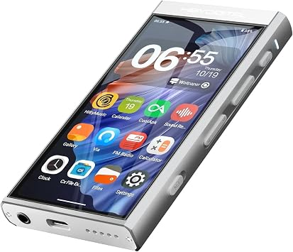 HiBy Digital M300 Digital Audio Player with Built-in Speaker, Android 13 OS, Bluetooth, WiFi, FM, PCM768k, DSD256, 32GB (Silver)