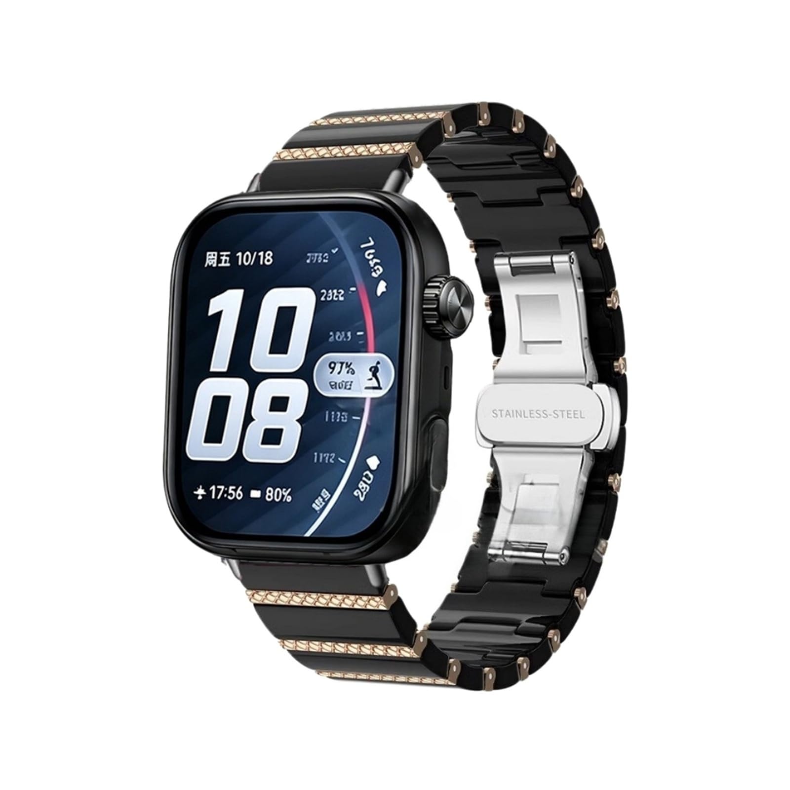 Ceramika+metalowy pasek For Huawei Watch Fit 5 5Pro 4 4Pro 3 bransoletka wymień pasek do zegarka