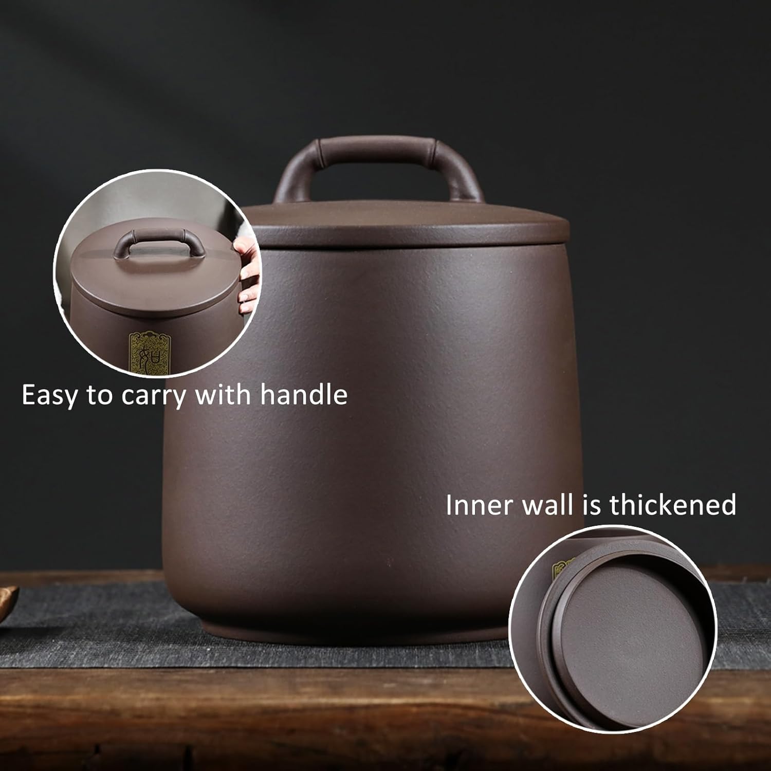 Ceramic Rice Jar with Lid Household Rice Storage Box Grain & Rice Storage Ceramic Container Suitable for Cereal Flour(9.47x11.02in)