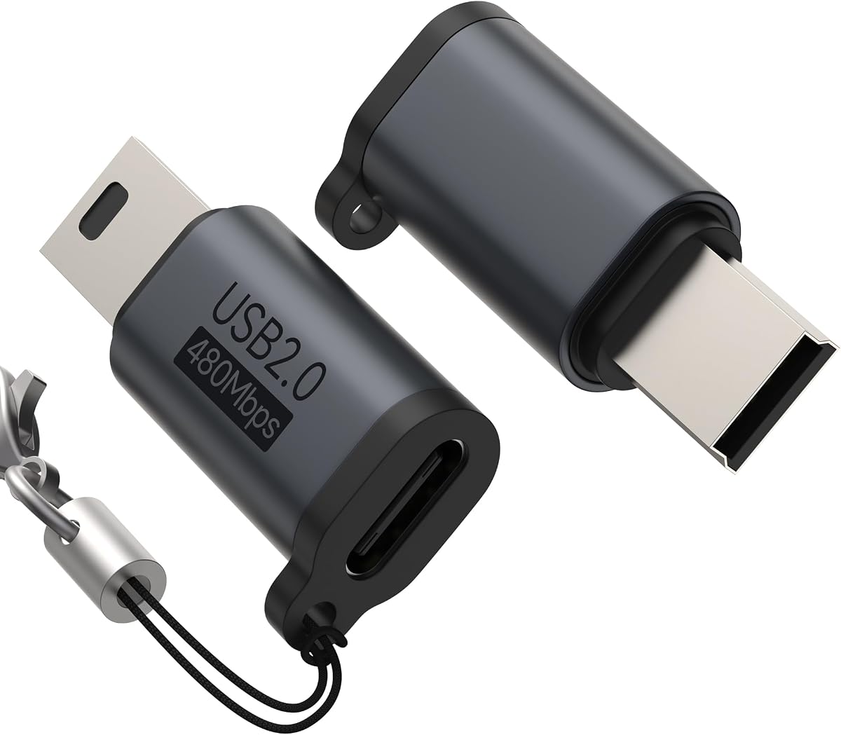 MOSHOU Mini USB Adapter for TI-84 Plus CE,TI-84 Plus Series Graphing Calculators,USB C to Mini USB Converter for Charge & Data Sync,Compatible with GoPro Hero 3+, Dash Cams & MP3 Players(2 Pack)