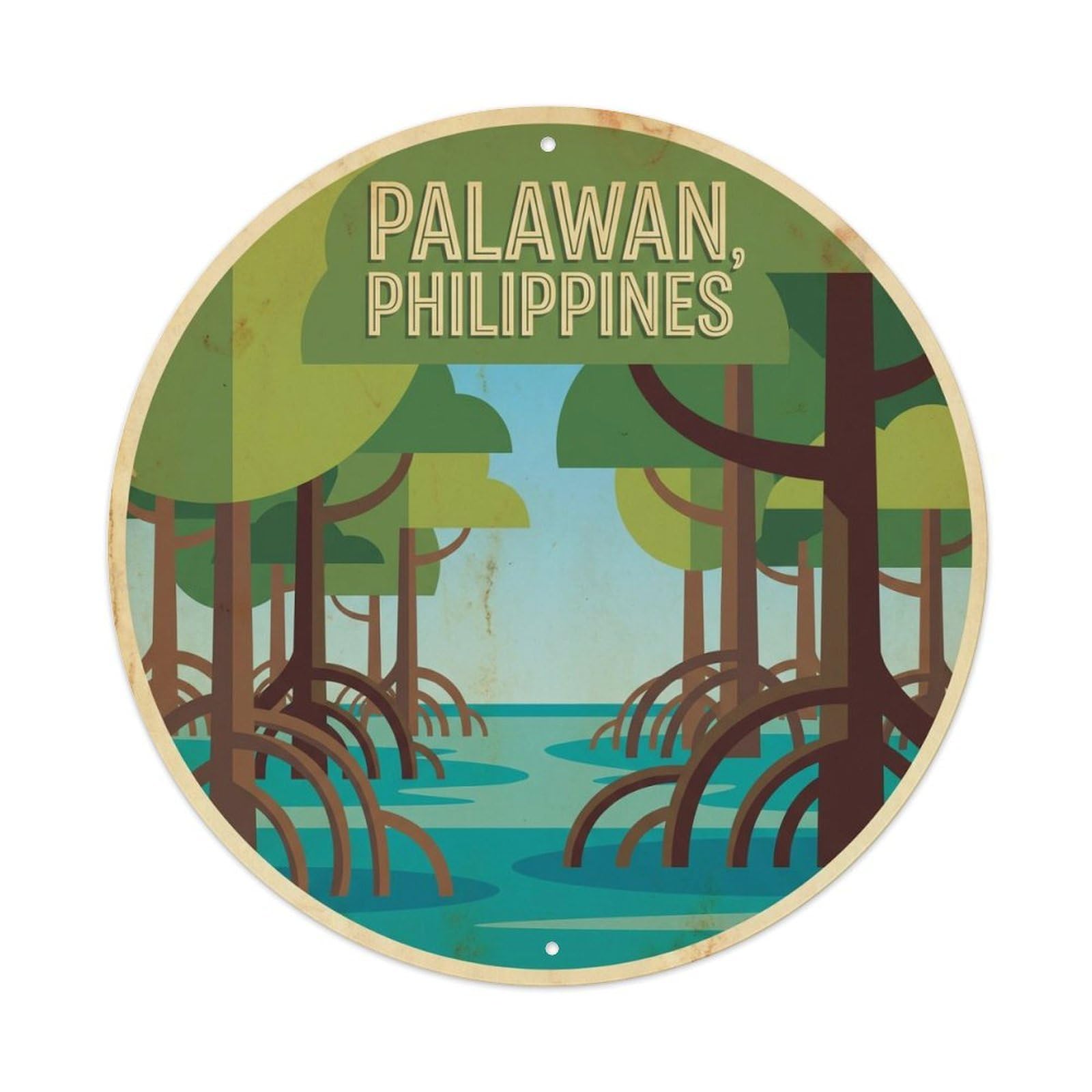 Palawan Mangrove Beach Destination Hidden Lagoon Metal Tin Sign