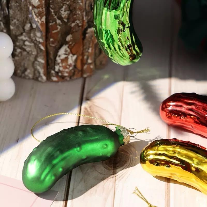 Traditional Glass Blown Christmas Pickle Ornament - Holiday Decor
