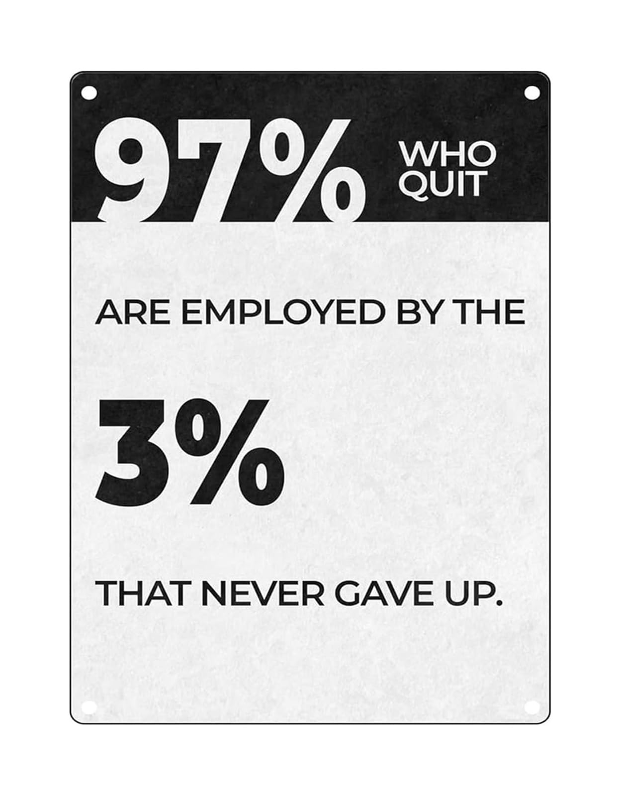 NWPNLXEA Never Give Up Motivational Sign Inspirational Quote Metal Tin Sign for Home Office Bar Cafe Pub Man Cave Gift 8 X 12 in
