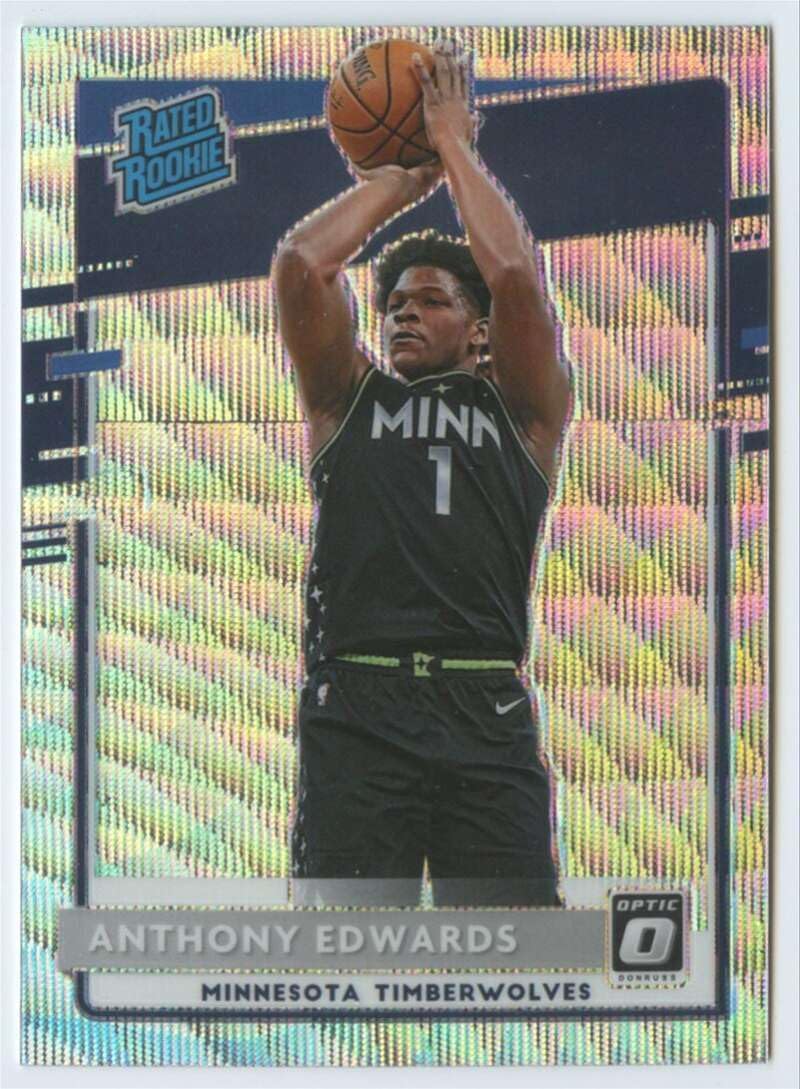 2020-21 Donruss Optic Prizm Pulsar #151 Anthony Edwards Minnesota Rated Rookies Basketball (RC - Rookie Card) NM-MT