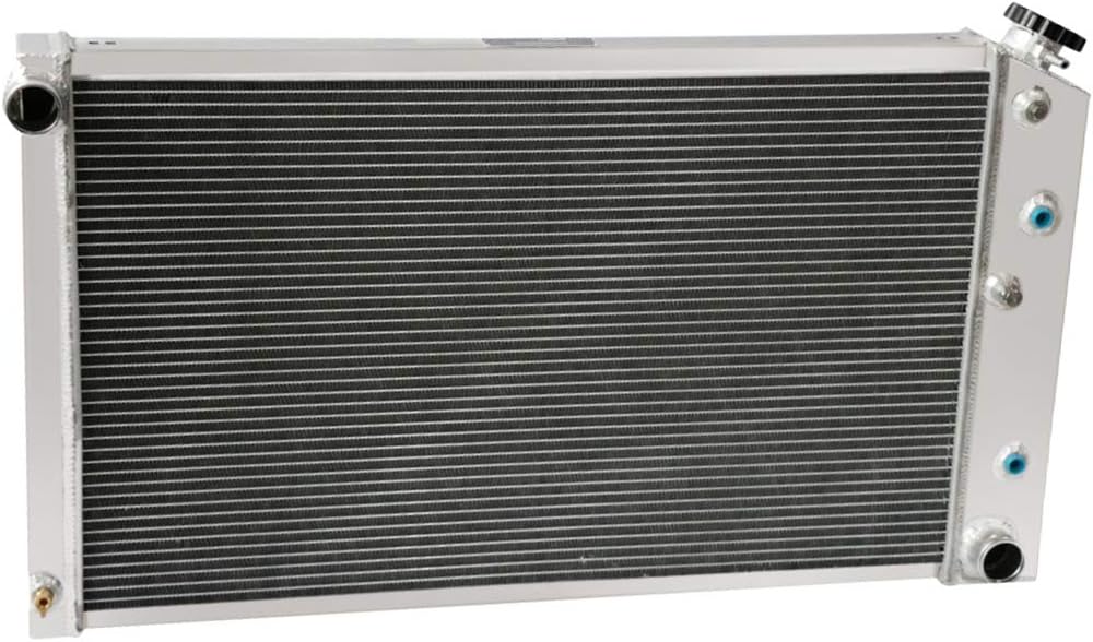 4 Row Aluminum Radiator +2X12" Fan +Shroud&Thermostat Relay Kit for 1973-86 Chevy/GMC C/K Series,1971-90 Caprice,1968-73 Chevelle,72-87 El Camino &More GM Cars - 34" Overall Width