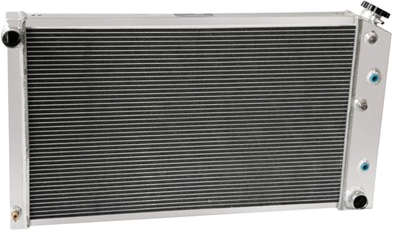 4 Row Aluminum Radiator +2X12 Fan +Shroud&Thermostat Relay Kit for 1973-86 Chevy/GMC C/K Series,1971-90 Caprice,1968-73 Chevelle,72-87 El Camino &More GM Cars - 34 Overall Width