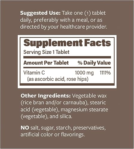 Miniatura 2 de ENDUR-C - Suplemento de vitamina C de liberación sostenida de 1000 mg para una absorción óptima* - 300 tabletas - Ácido ascórbico con escaramujos -