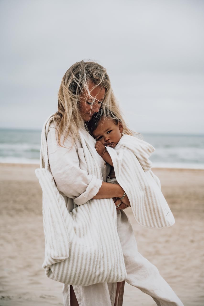 Koeka Changing Bag - Mom Bag - Nappy Bag - Large Capacity - Playa - Terry Cloth - Organic Cotton, beige, Mom Bag - Image 3