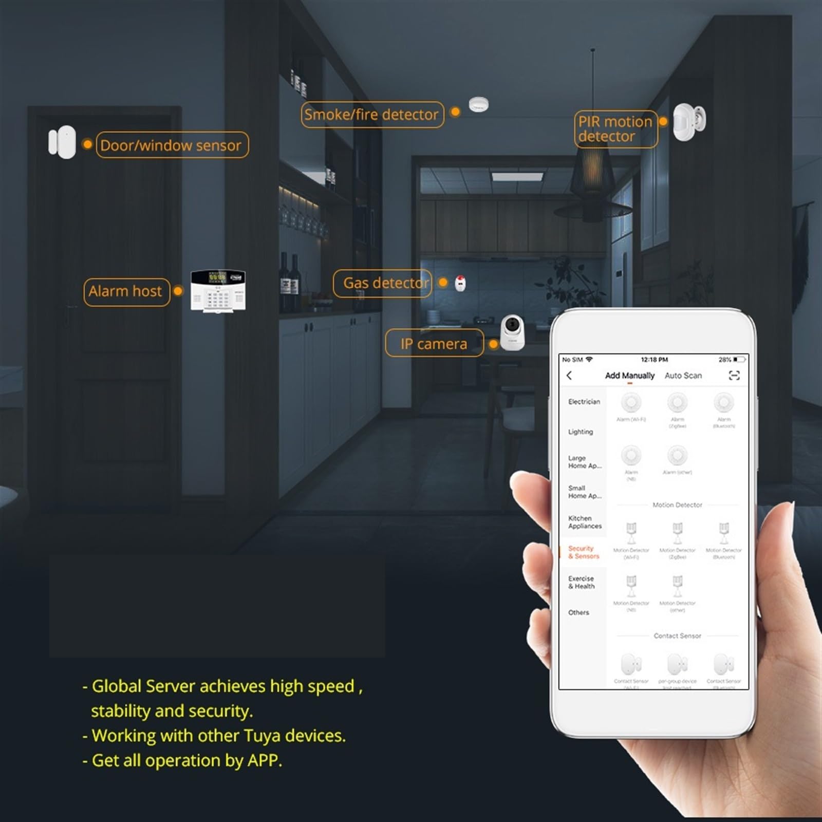 Sistema di Allarme di Sicurezza Domestica, 4G Smart System W214 Antifurto Wireless gsm Home Security Controllo Allarme Display LCD Telecamera IP