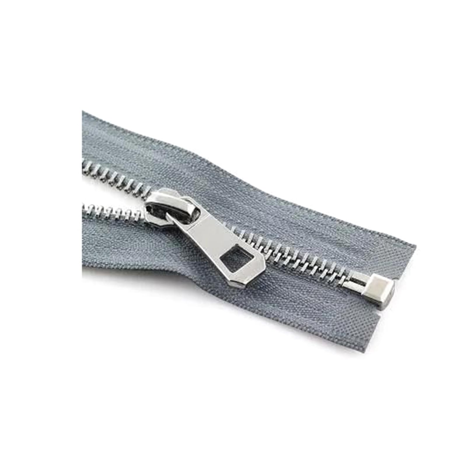 35-85 cm 5# Metal Zipper Open-end Zipper for Sewing Down Jacket Coat Clothing Sewing Accessories, Grey, 55cm