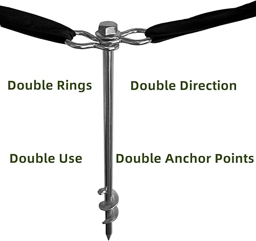 Miniatura 2 de Fierywater Juego de 6 anclajes de tierra atornillados de 12 pulgadas, doble dirección arbitraria galvanizada, juego de estacas para columpio y