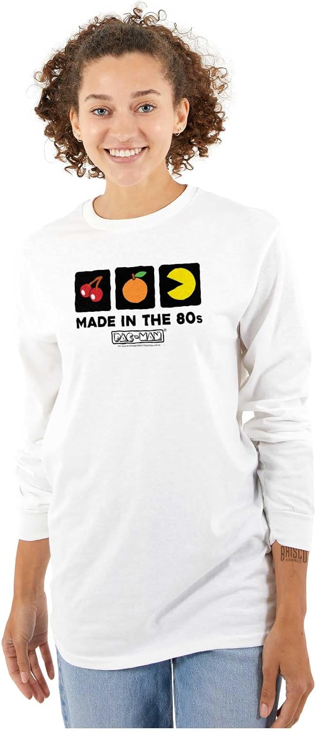 Pacman Made in The 80s Vintage Long Sleeve Tshirt Men Women