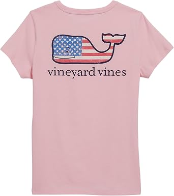 Vineyard Vines Womens Flag Whale Short-Sleeve Pocket Tee