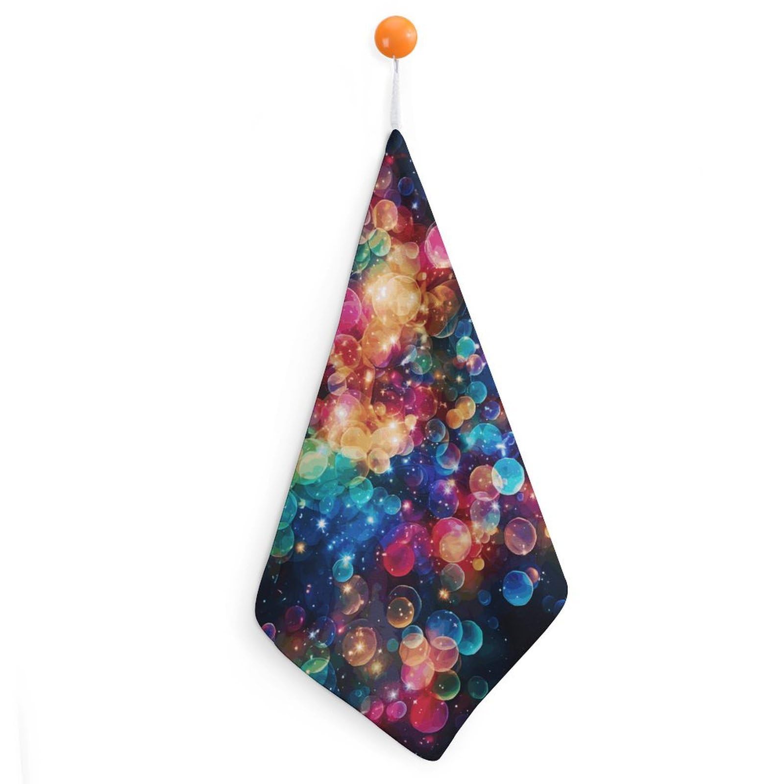 QMNLKH Colorful Rainbow Stars Hand Towels for Kitchen, Quick Dry Hanging Hand Towels with Loops, Absorbent Hand Towel for Bathroom, Square Soft Microfiber Towels for Gym, 11.8inch 1PCS