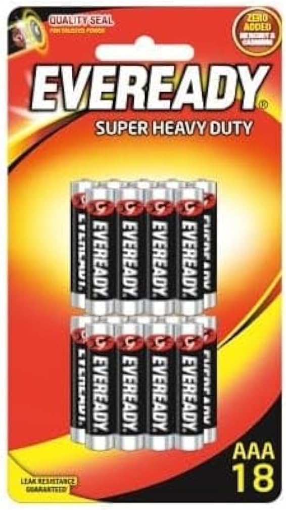 Eveready Super Heavy Duty AAA Batteries Pack of 18