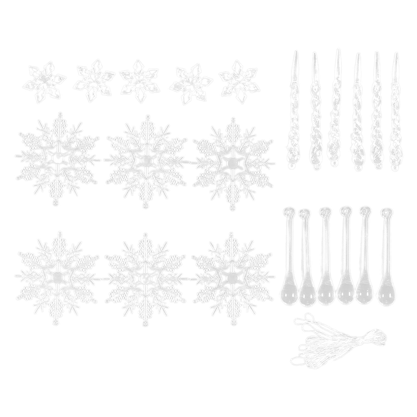 Tsophreniq Clear Christmas Tree Ornament Set Seasonal Decoration Snowflake Ornament for Enchanting Christmas Environment Gifts Embellishments