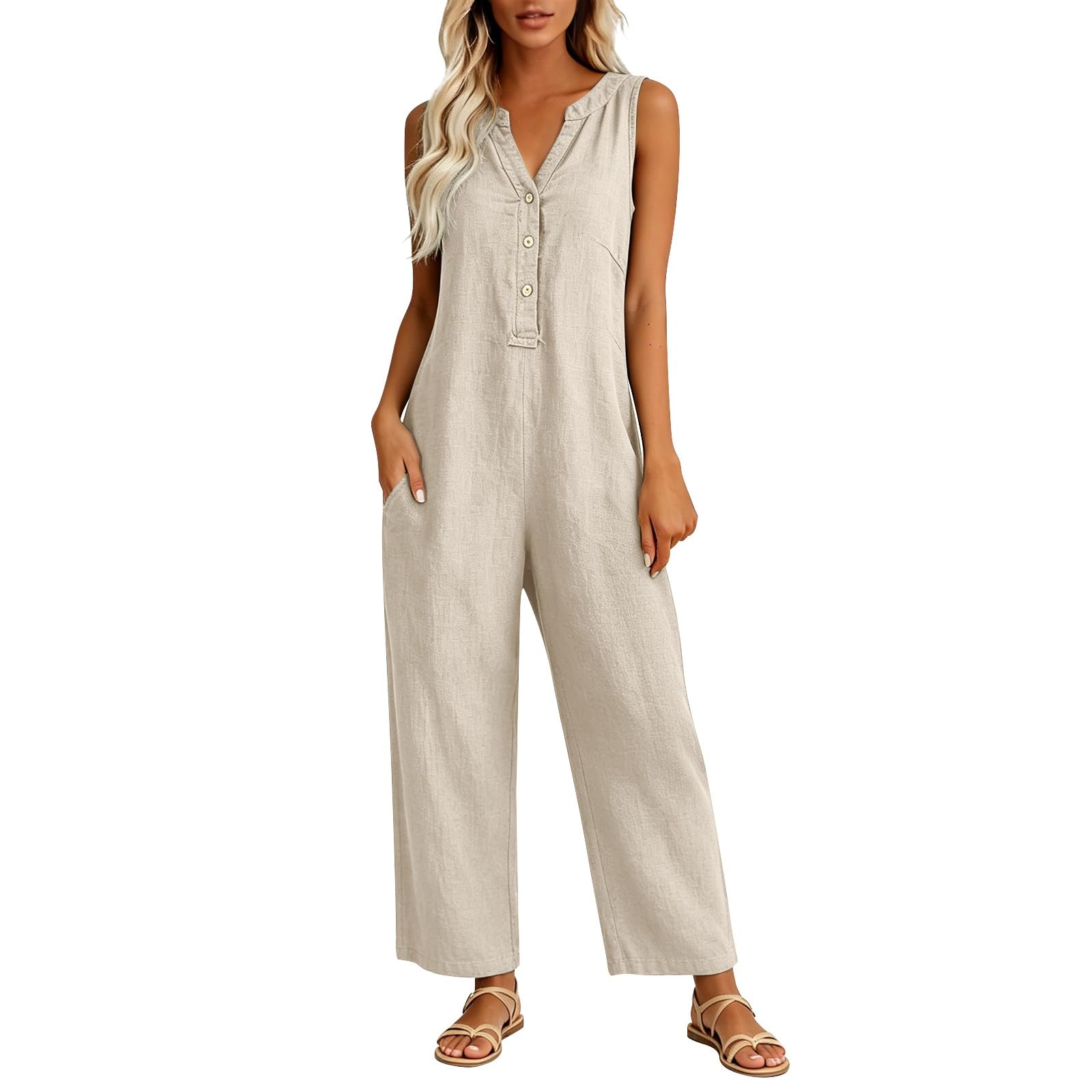 Générique Combinaison Femme Salopette Femme Parfaite pour Le Quotidien Confort Et Praticité Jambes Larges ÉTé, Combishort Femme Salopette De Travail LéGèRe Tissu Doux Coupe Ample