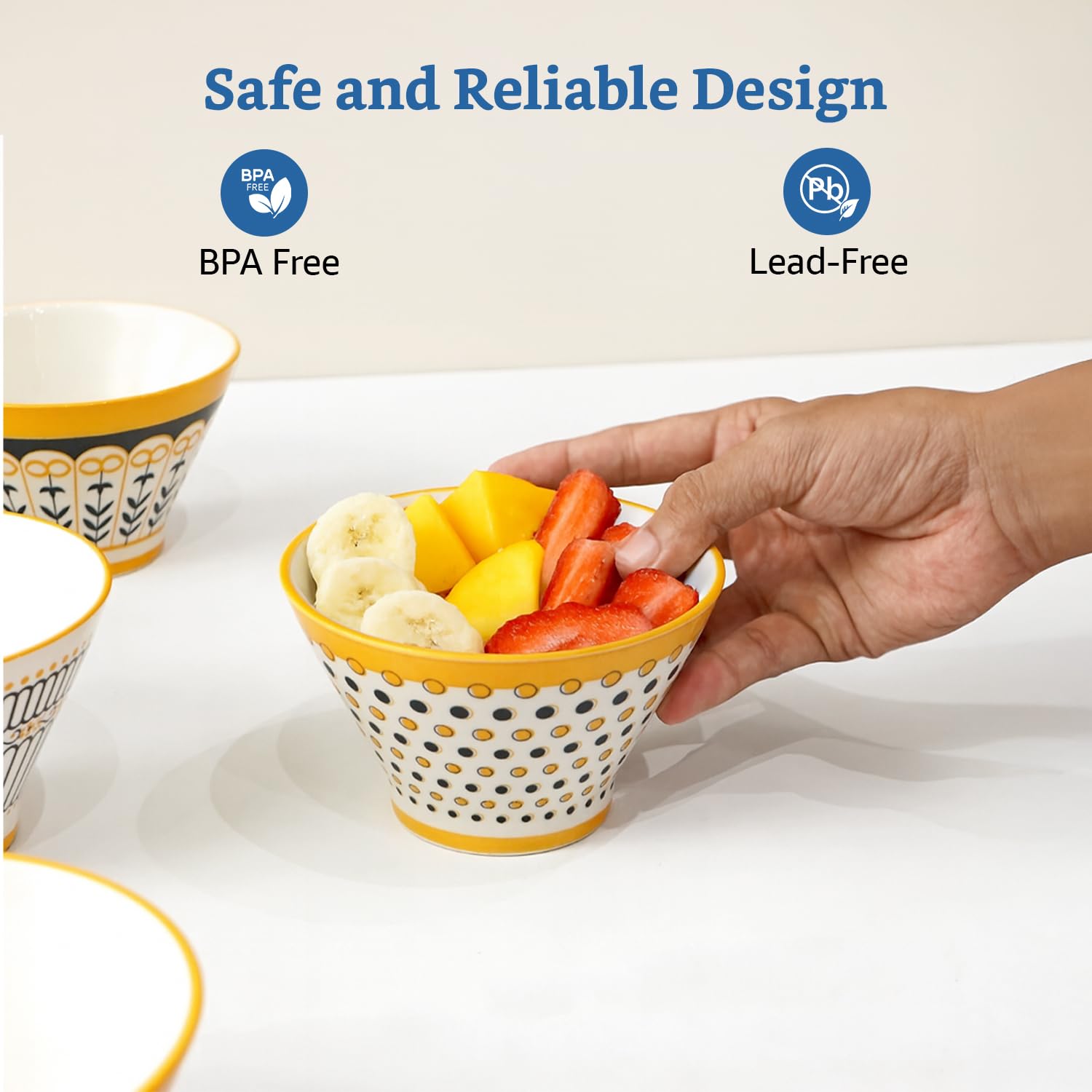 Solimo Ceramic Bowl, Set of 6 | Microwave & Dishwasher Safe| Bowls for Snacks, Fruits, Salad, Desserts | BPA & Lead-Free Bowls | 400ml, Burnt Sienna 4