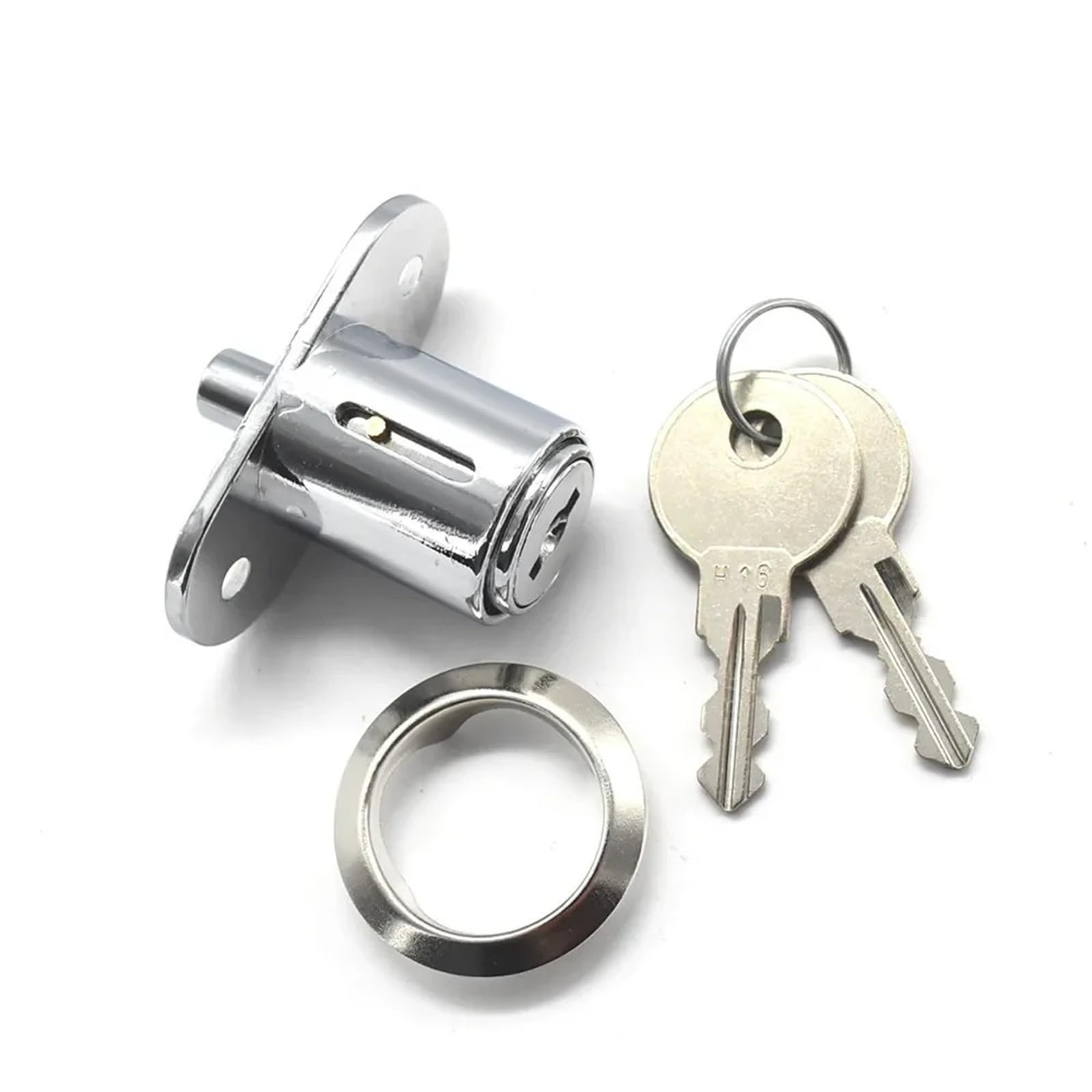 Serrure à bouton-poussoir pour bloquer une porte coulissante ou armoire