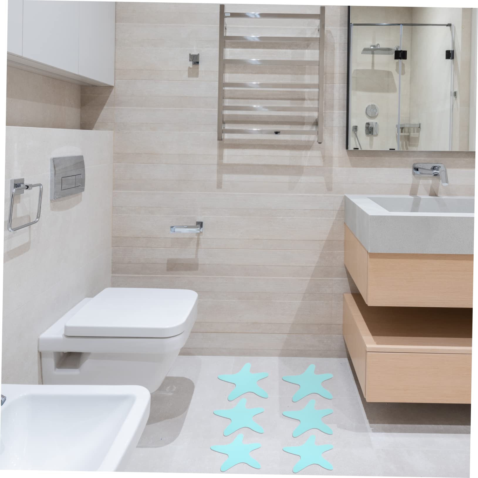 IMIKEYA 3juegos Pegatinas Antideslizantes para Ducha y Bañera De Estrellas Marinas para Instalación y Adhesión para Baños y