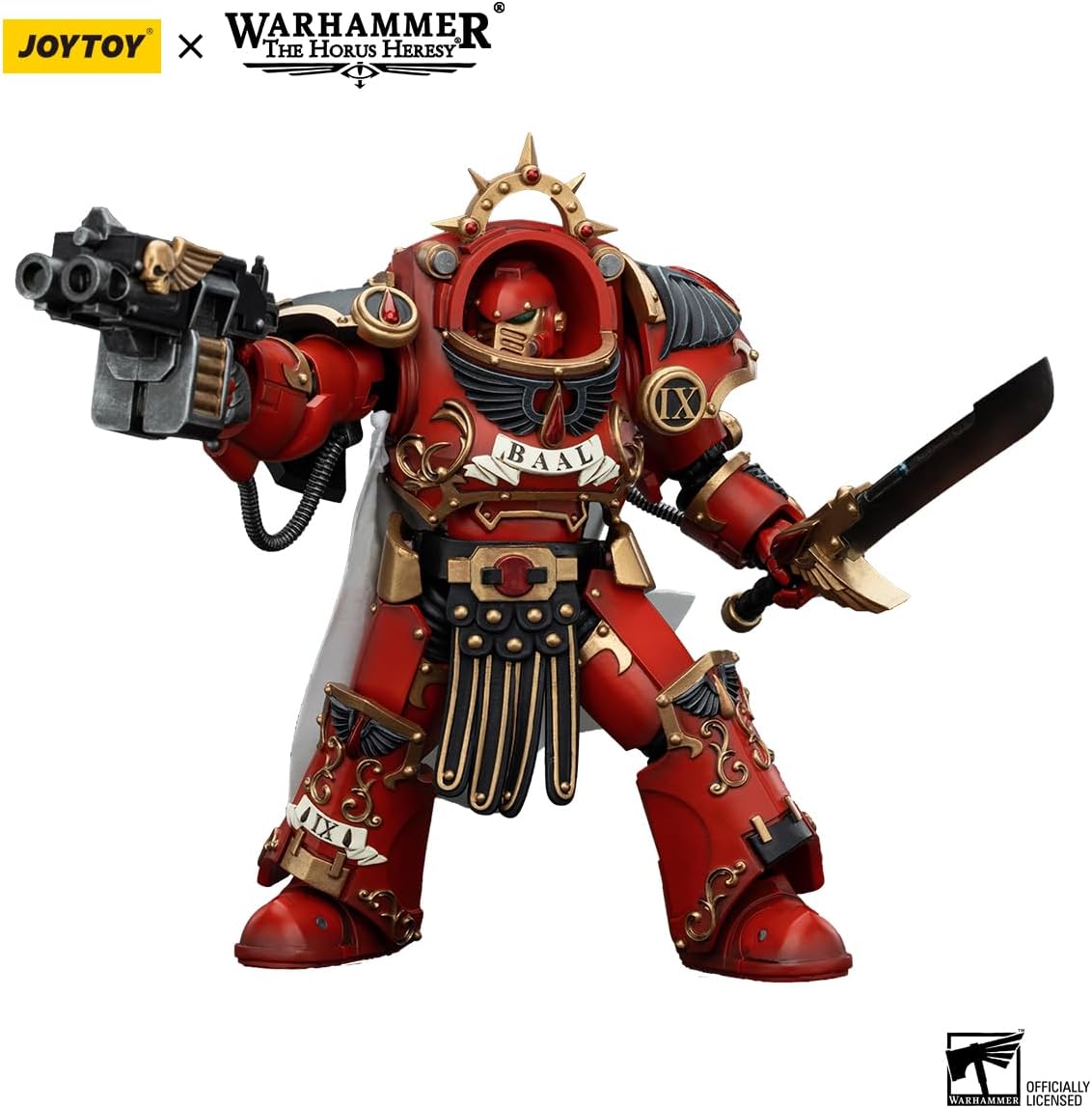 JOYTOY Warhammer The Horus Heresy Blood Angels Legion Praetor in Tartaros Terminator Armour 1:18 Scale Action Figure Mecha Joy Toy Collection Model 5.6in