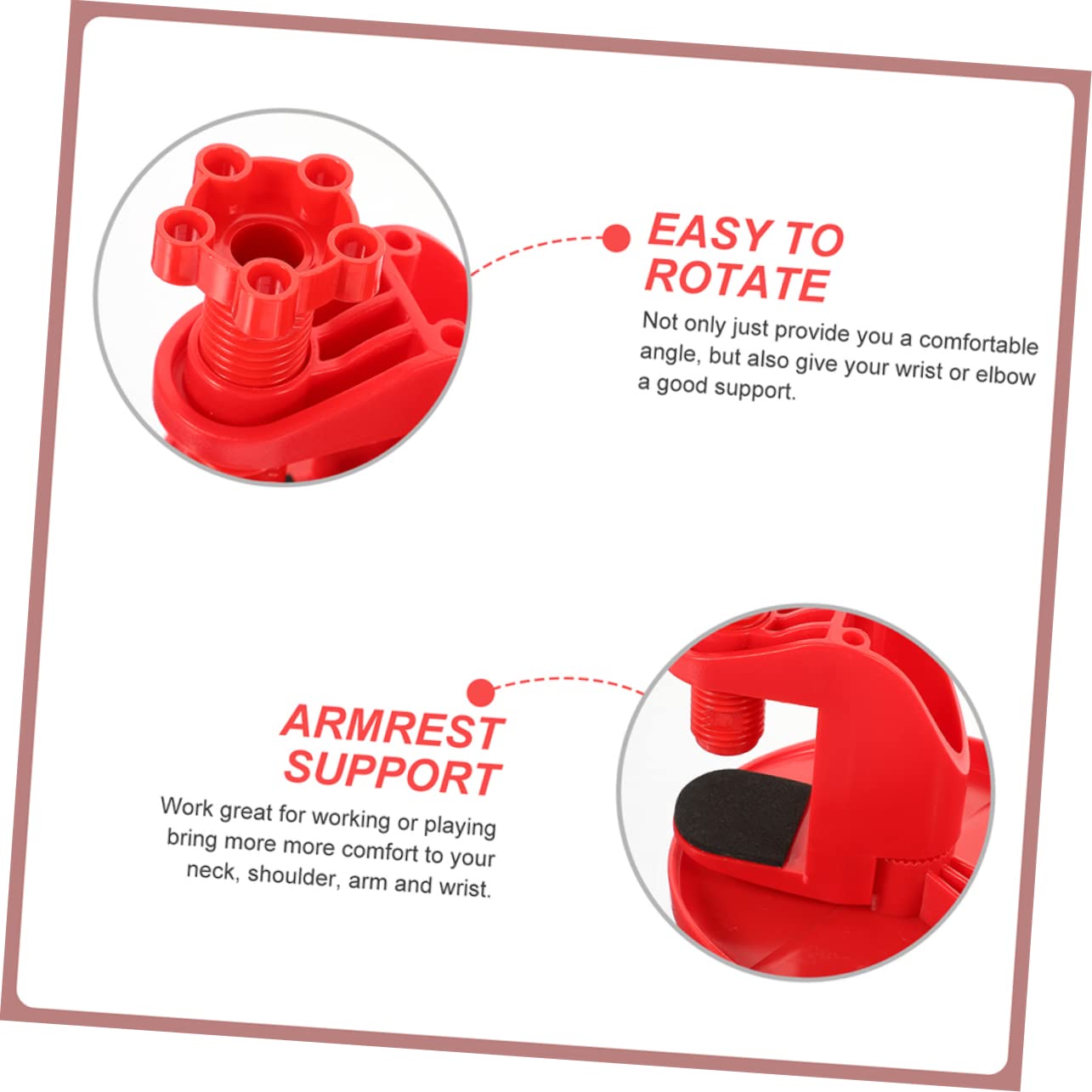 SHINEOFI Supporto Poggiabraccio Ergonomico per Scrivania 2 Pezzi, Poggiapolsi in Gomma e Cotone, Design Leggero e Portatile per Casa e Viaggi di Lavoro