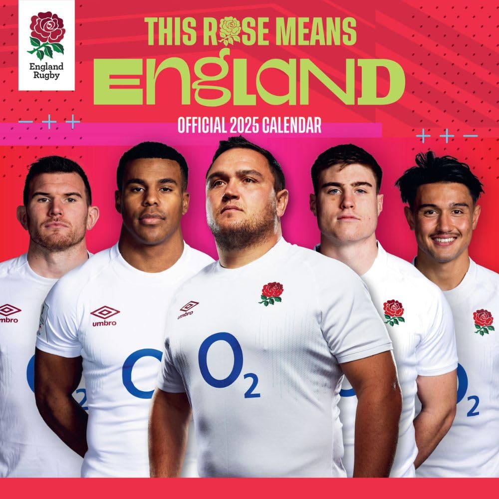 England Rugby Union 2025 Square Calendar