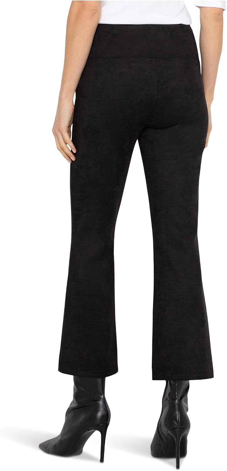 Liverpool Los Angeles Petite Pearl Mid-Rise Crop Flare Pants w/Pintucks 25"