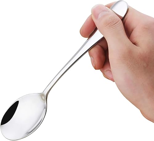 Miniatura 5 de VANRA Juego de cubiertos para niños de 4 piezas de acero inoxidable 1810, juego de cubiertos plateados, cubiertos para niños pequeños (acabado