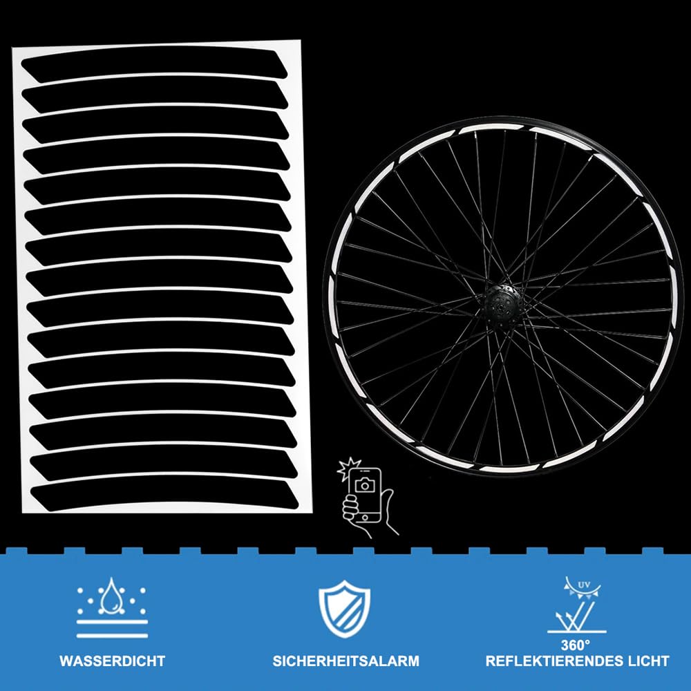 Aluscota Fahrrad Reflektoren Aufkleber Felgen - Reflektierende Aufkleber Fahrrad
