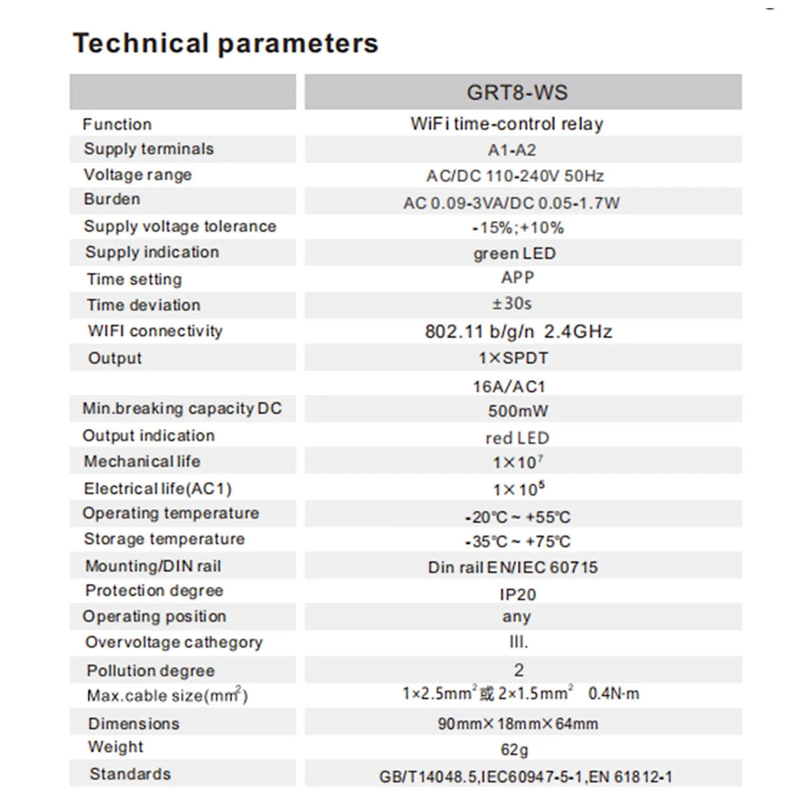 GEYA Relé de control de tiempo WiFi TUYA Interruptor de tiempo WiFi Interruptor de control remoto para el hogar inteligente 16A AC/DC110-240V