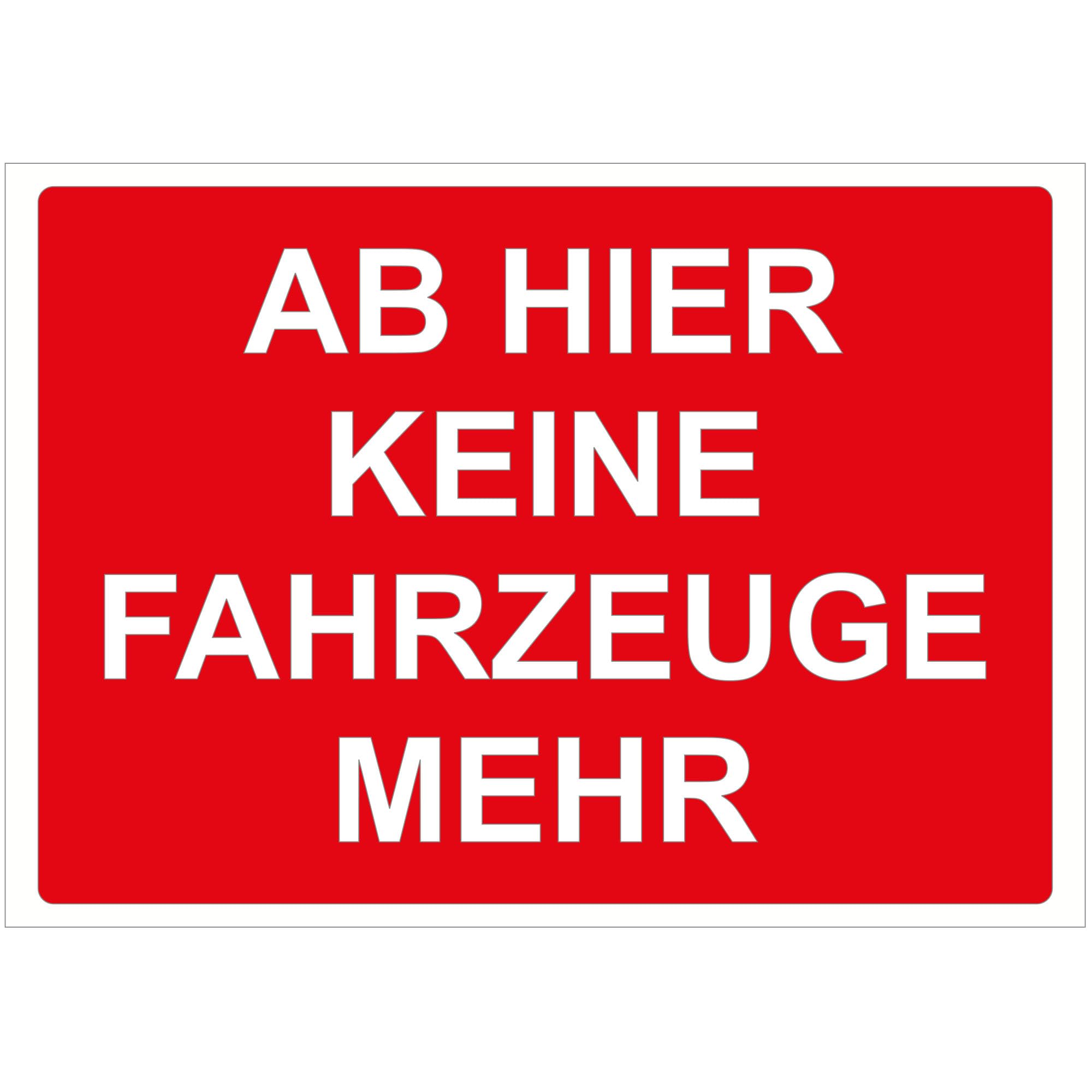 Indigos UG - Schild Ab hier keine Fahrzeuge - 840x594 - Hotel, Firma, Schutz, KITA, Arzt, Praxis - Sicherheit - Warnung - Aluverbundplatte 3mm, Wohnung - Hinweisschild - Warnschild