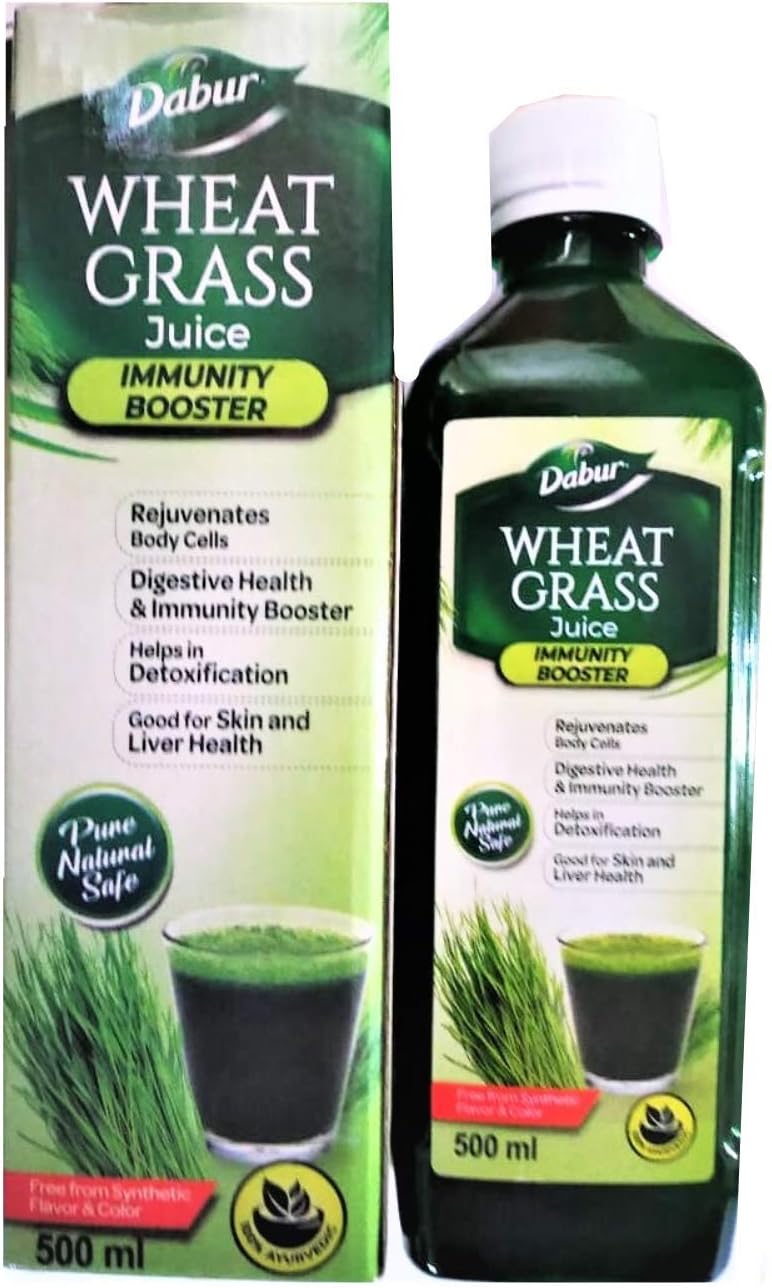 Dabur Wheatgrass Juice Ayurvedic Health Juice For Immunity Boosting - 500 Ml