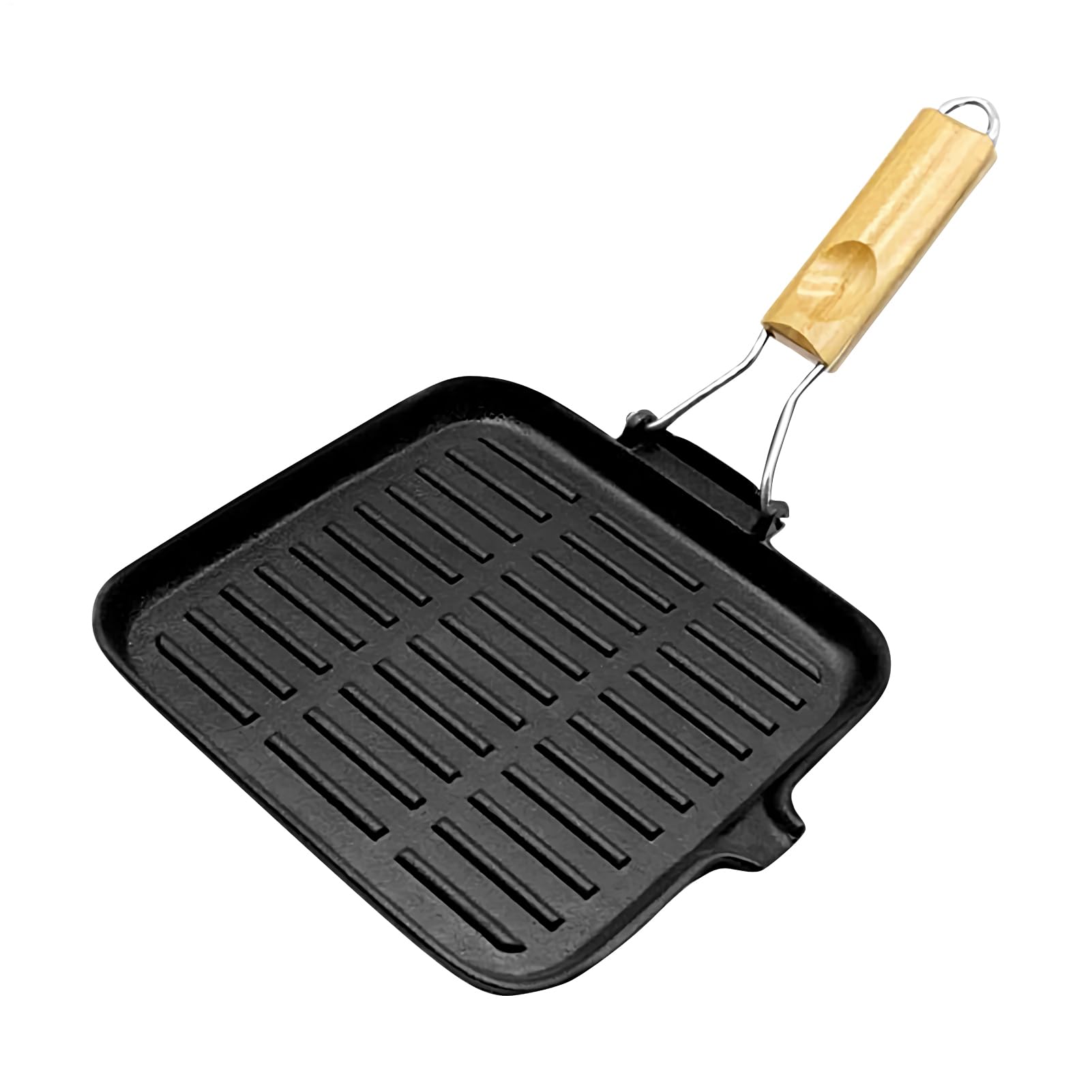 Patelnia żeliwna Nieprzywierająca Składana Rączka Odporność | Patelnia grillowa do pieczenia Kemping, gotowanie na zewnątrz, smażenie, pieczenie, grillowanie, ognisko