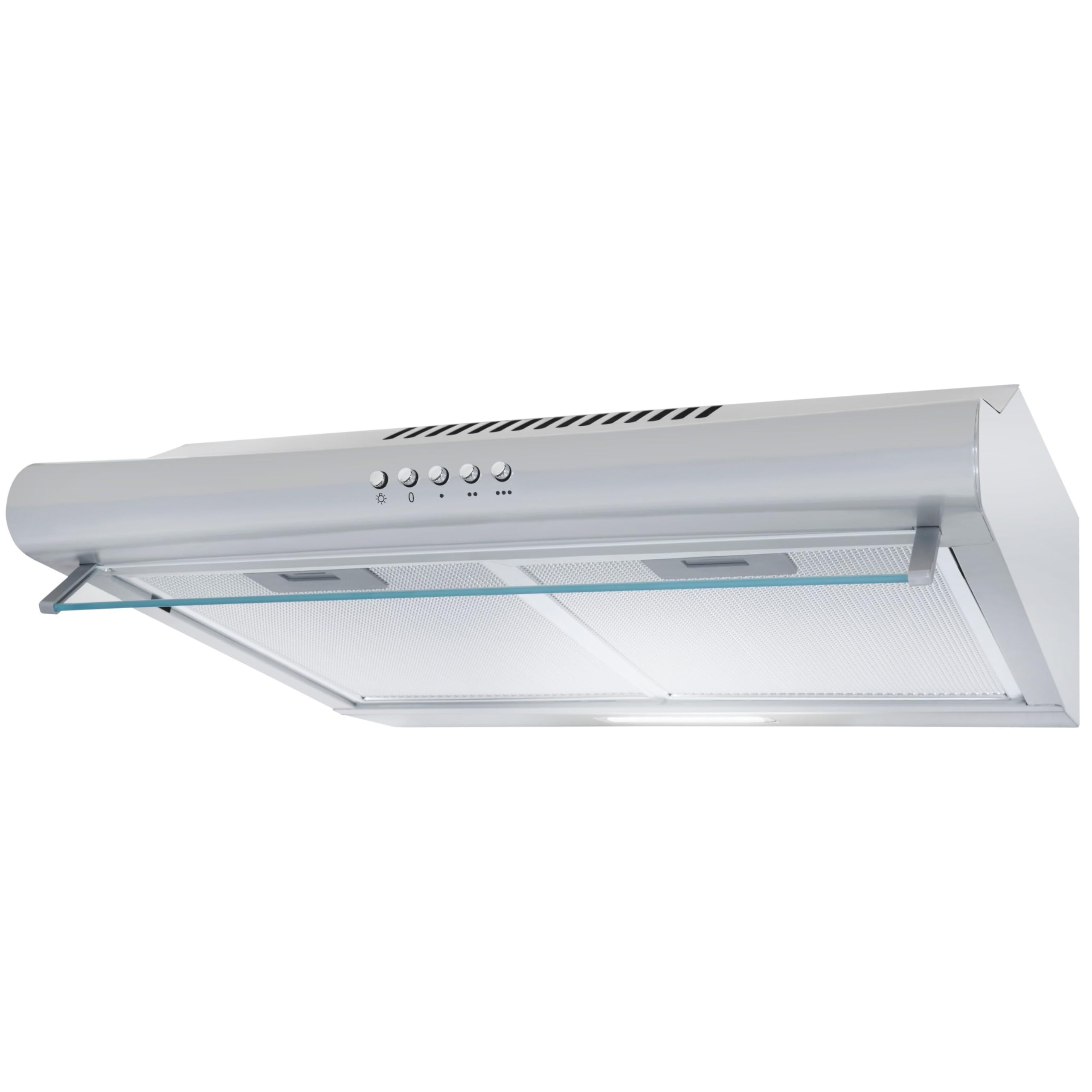 Exquisit Dunstabzugshaube 50cm Abluftbetrieb Unterbauhaube 3 Lüftungsstufen Metallfettfilter UBH50-020 inoxlook
