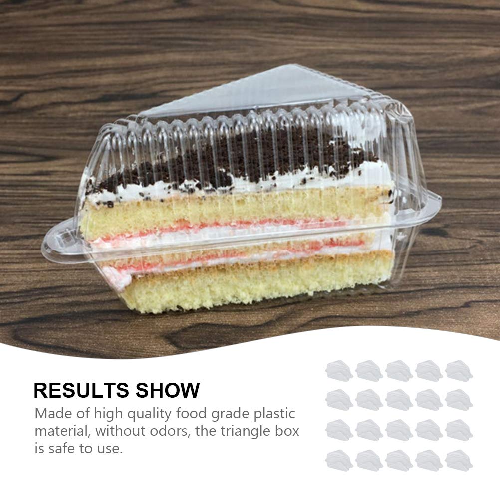 LZbeove Small Triangle Cheesecake Boxes Slice Cake Containers Triangle Pie Holders Plastic Containers with Lids, Take Out Packaging for Home, Bakery, Cafe Business (50)
