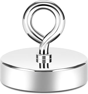 Neosmuk Fishing Magnet, 555LB 2.5 Inches Super Strong Heavy Duty Neodymium Rare Earth Magnet with Eye-Bolt Ideal for Magne...