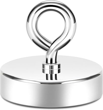 Neosmuk Fishing Magnet, 555LB 2.5 Inches Super Strong Heavy Duty Neodymium Rare Earth Magnet with Eye-Bolt Ideal for Magne...