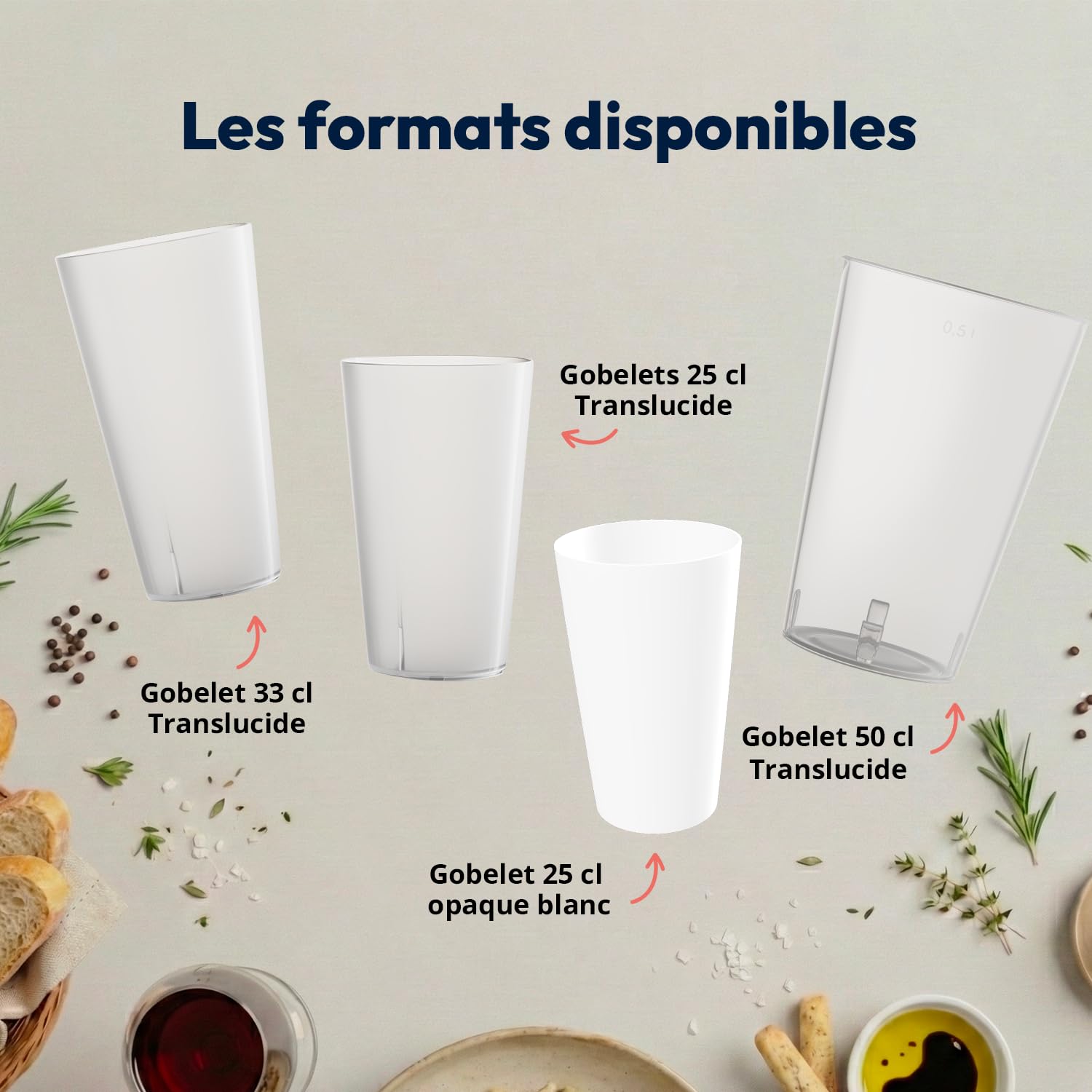 Wobz - Gobelet Plastique Transparent - 25 cl - Fabriqué En France - Polypropylène - Pack de 100