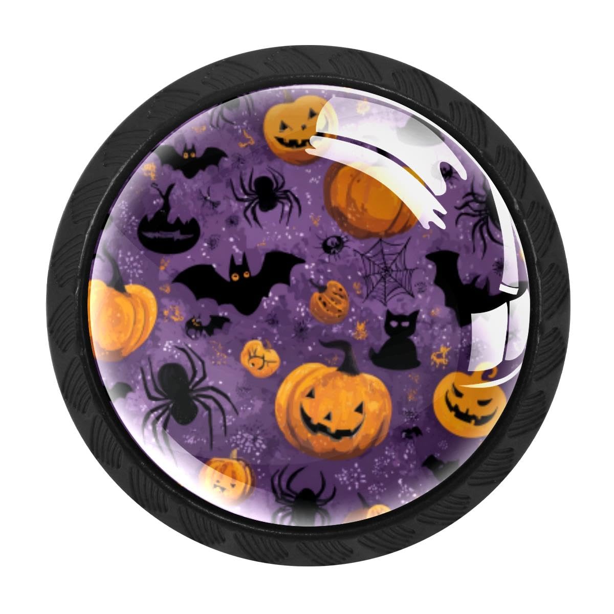 4 PCS Cabinet Knobs, Halloween Pumpkin Bat Drawer Knobs Dresser Handles