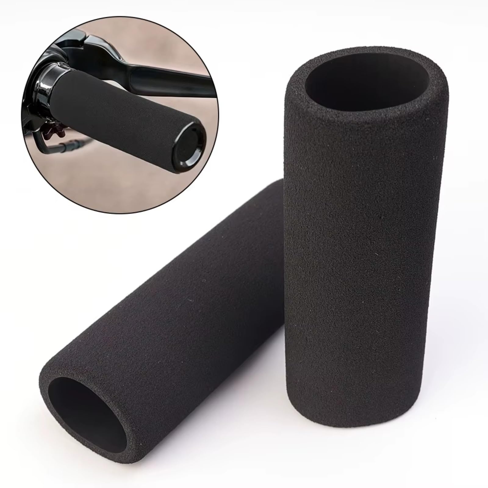 Moto Fundas manillar Para Yamaha Cubiertas Manillar Moto Funda Mango Esponja Antideslizante | Fundas Manillar Moto Funda Antideslizante Mango Esponja Absorbente Vibraciones Funda Espuma Suave(2pcs Black)
