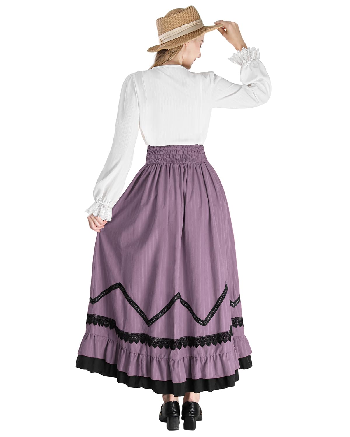 CR ROLECOS Abito vittoriano da donna 1800 costume edoardiano 2 pezzi camicetta rinascimentale gonna abiti da ballo