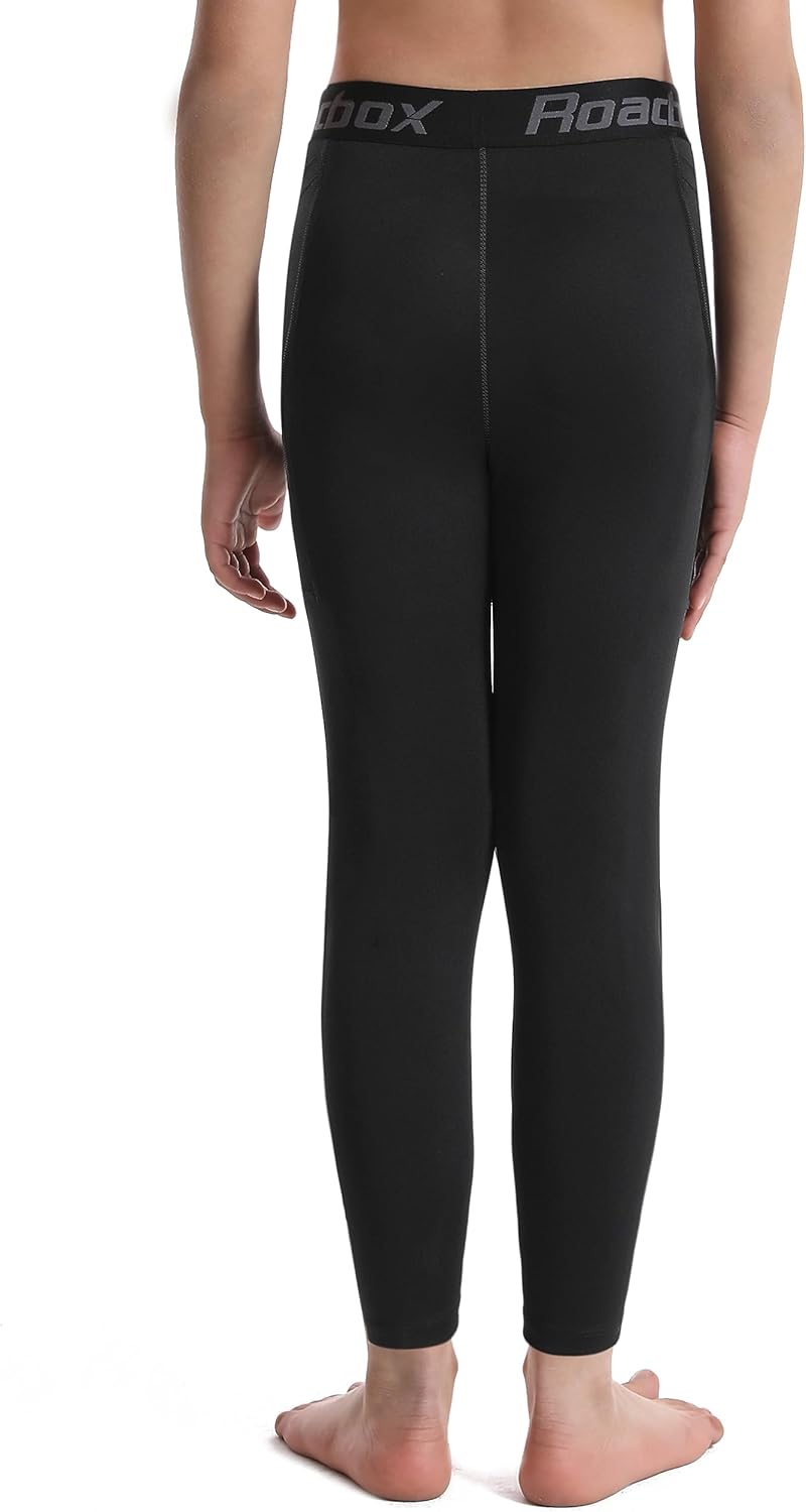 Roadbox Boys Compression Pants, Youth Athletic Sports Legging with Pocket, Base Layer Tights for Kids Running Football - Image 4