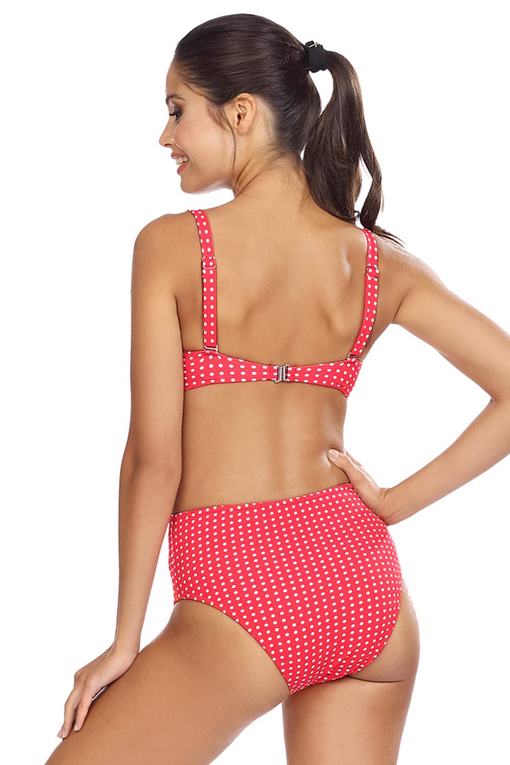 LORIN Bikini Femminile A Pois 2 Pezzi L2430/2, Arancione,44/4C
