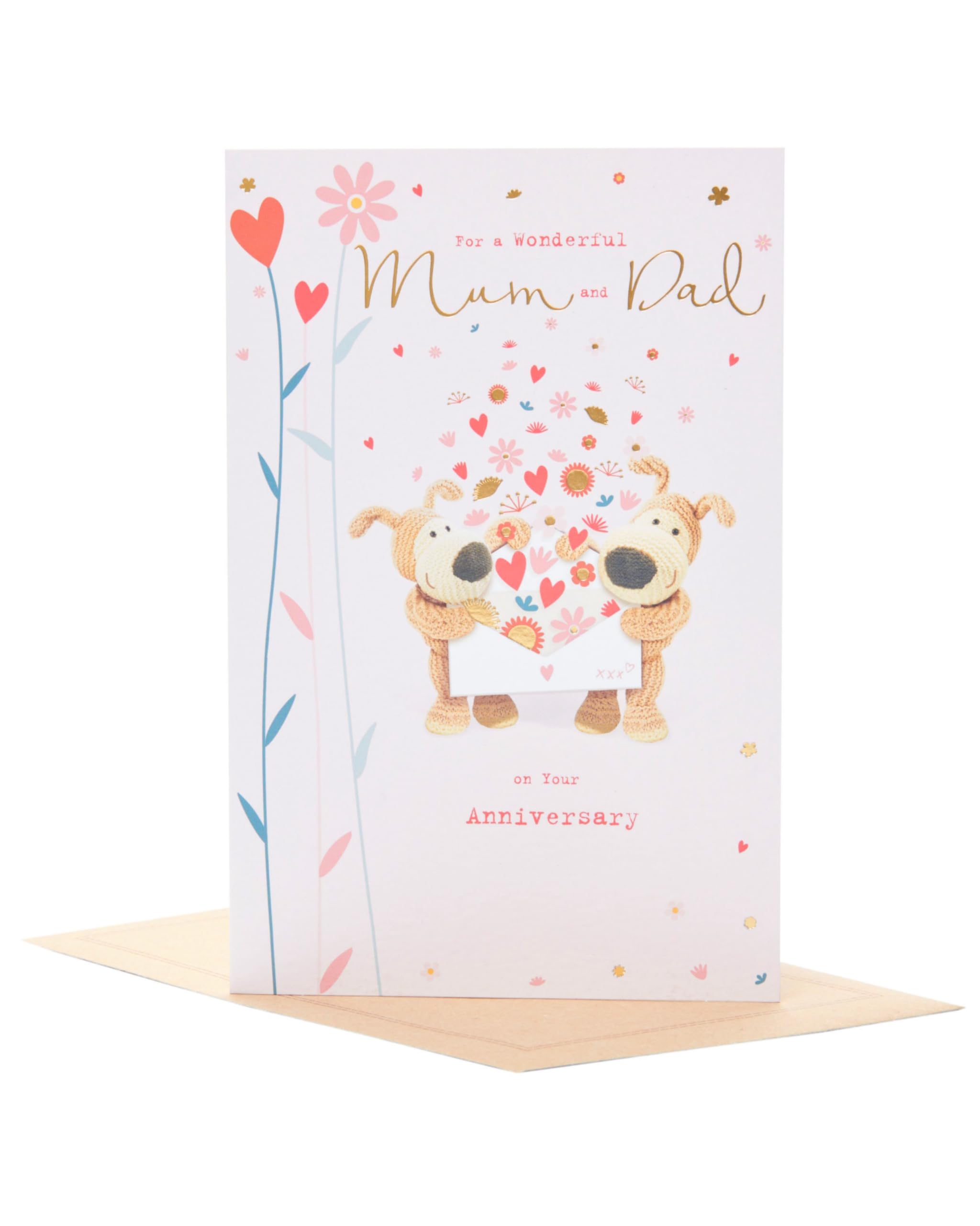 Boofle | Mum & Dad Anniversary Card | Happy Anniversary | Her/Him | Cute Design | With Envelope | 155 x 235 mm