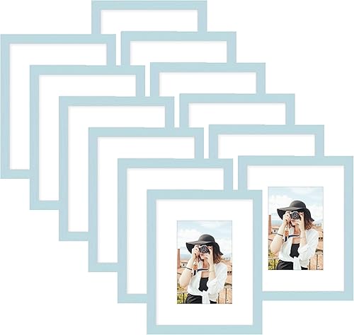 Miniatura 30 de Picrit - Juego de 12 portarretratos de 5 x 7 pulgadas para colgar en la pared o exhibir sobre una mesa, para fotos de 4 x 6 con paspartú o 5 x 7